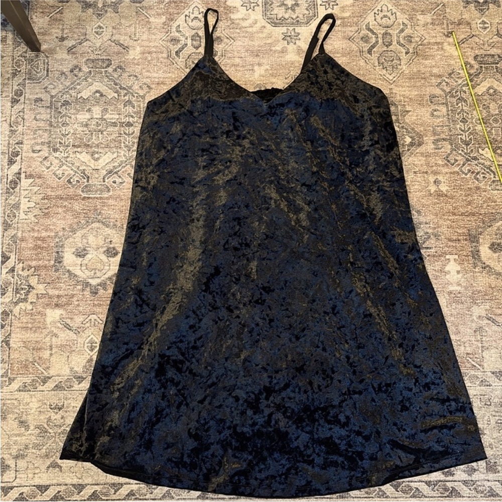 Boho Black Velvet Dress
